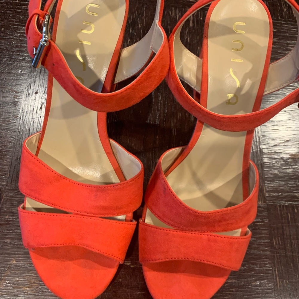Unisa Red Strappy Sandals with Ankle Strap